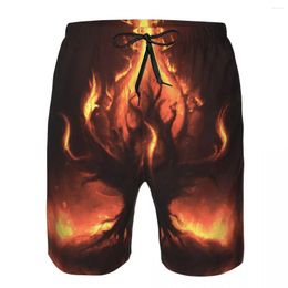 Men's Shorts Men Sports Athletic Running Sport Fitness Beach Basketball Jogging Man Loose Short Pants Tree Yggdrasil Ritual Fire