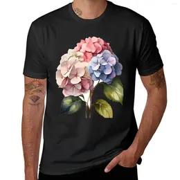 Men's Tank Tops Watercolour Hydrangea Flowers T-Shirt Boys Animal Print Oversized Mens Vintage T Shirts