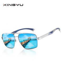 Sunglasses Men's Polarised Aluminium Magnesium Foot Spring Square Glasses Series Driving Mirror Business Sunglasse 258Q