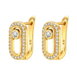 Hoop Earrings Womens Studs Zirconia Shining Gold Plated Chamrs Birthday Gift For Sister Friendship
