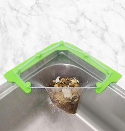 Kitchen Sink Hanging Net Rack Filter Leftovers Wash Triangle Drain With 50 Disposable Bags Hooks Rails4674755