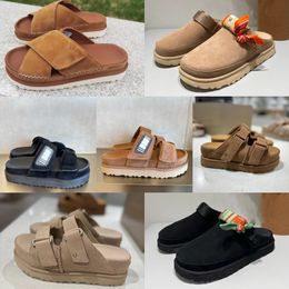 Fashion Flax brown Sandals Outdoor Sand beach Rubber Slipper Fashion Casual Heavy-bottomed buckle Sandal leather sports sandals 35-44