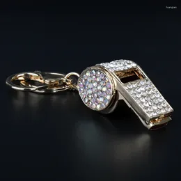 Keychains Aesthetic Whistle Key Chain Rhinestone Keychain Accessories Pendant Ring Charms For Ladies