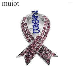 Brooches Exquisite ZETA PHI BETA Sorority Society Symbol Pink Rhinestone Ribbon Breast Cancer Awareness Jewelry Brooch Pinwomen