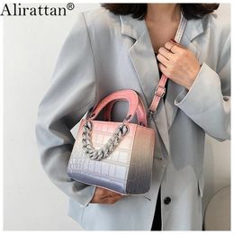 Shoulder Bags Alirattan PU Leather Crossbody Bag For Women 2024 Fashion Crocodile Pattern Messenger Ladies Travel Handbags