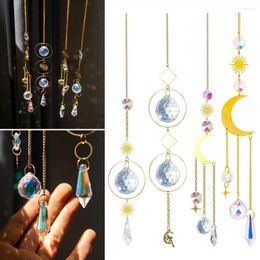 Decorative Figurines Pendant Garden Prism Wedding Light Catching Crystal Wind Chimes Sun Catchers Moon Hanging Ornament