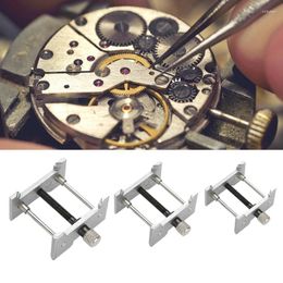 Watch Repair Kits 3Pcs/Set Metal Movement Holder Fixed Base Maintenance Tool Silver For Watchmaker Multi Function Vise Clamp