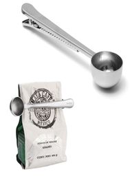Scoop with Clip 2 in 1 Stainless Steel Spoon and Bag Clip for Measuring Coffee Tea Protein Powder Instant Drinks5230398