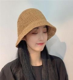 Wide Brim Hats Foldable Handmade Fisherman Straw Hat Sunscreen Sweet Summer Vacation Casual Holiday Women39s Girls Fashion Buck3919998