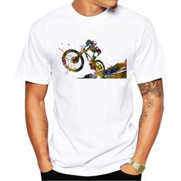 Men's T-Shirts THUB Vintage MTB Mens T-Shirts Mountain Biking Print Boy T-Shirt Short Slve Downhill Bicycle Sport Tops Bike Lovers Ts Y240509