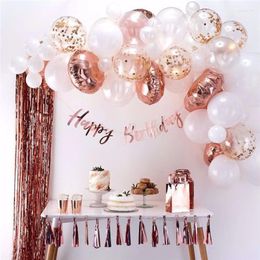 Party Decoration 77Pcs Rose Gold Confetti Balloon Garland Arch Set White Clear Latex Balloons For Bridal Shower Wedding Birthday
