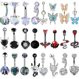 Navel Rings 4PC Claw Belly Button Piercing Set Surgical Steel Crystal Belly Piercing Bulk Women Bee Navel Bar Pack Cz Belly Ring Lot Ombligo d240509