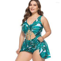 Women's Swimwear One Piece Swimsuit Women Tankini Plus Size Summer Print Big Swimdress Bikini Beach Wear Bathing Suit 2024 Mujer 5XL