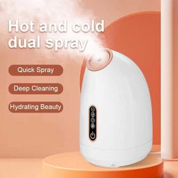 Home Beauty Instrument Facial steam nano fog spray skin care facial Moisturiser hydrotherapy atomizer hot and cold double side engine Q240508