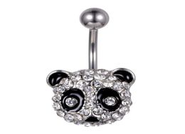 D0695 1 Colour Clear Panda style navel button ring piercing body jewlery5451911