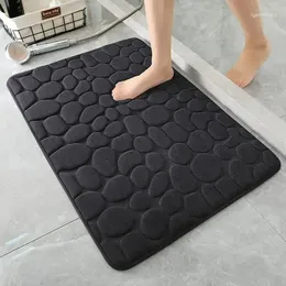 Carpets Foot Mat Coral Fleece Floor Household Memory Foam Embroidered Bathroom Thickened Absorbent Door Anti Slip Pad