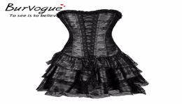 Bustiers Corsets Burvogue Sexy Steampunk And Burlesque Gothic Lace Corset Dress Plus Size Costume Floral Bustier6846170
