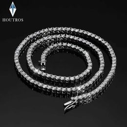 Chains 3/4/5/6.5mm All Moissanite Tennis Necklace Women Men 925 Sterling Silver Real Moissanite Diamond Neckchain Hip Hop Party Jewellery d240509