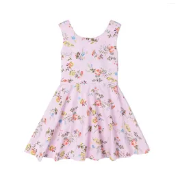 Girl Dresses Kids Toddler Baby Girls Spring Summer Print Ruffle Sleeveless Dress Casual Clothes Winter