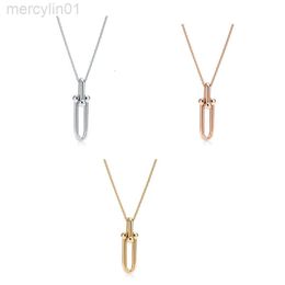 Designer Jewelry t Home Seiko High Quality U-shaped Long Buckle Necklace Fashionable and Personalized Horseshoe Button Jewelry Network Popular Style