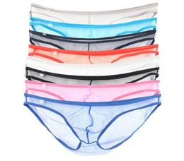 Underpants 8PCSLot Sexy Mens Briefs Mesh See Through Homme Transparent Tanga Bikini Underwear Gay Ropa Interior Hombre PantiesUnd4403446