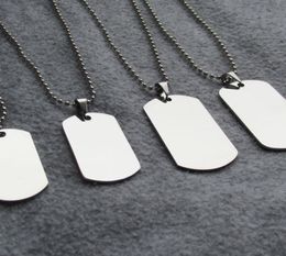 100setslot Stainless Steel Army Dog Tags Military Blank ID Tags with 24inch bead chains together8293370