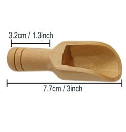 Mini Wooden Scoops Bath Salt Powder Detergent Powder Spoon Candy Laundry Tea Coffee Spoons Eco Friendly Wood Mini9983943