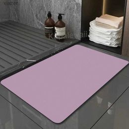Carpet Diatom Mud Mat Absorbent Floor Mat Solid Colour Art Bathroom Door Anti slip Mat Household Quick Drying Bathroom Carpet 40x60cm WX