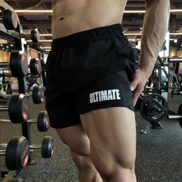 Men's Shorts 2023 Summer Sports Quick Dry Thr Minute Shorts Mens Elastic Weight Gym Bodybuilding Training Hot Pants Y240507