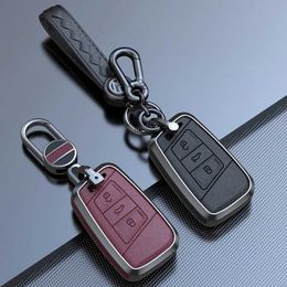 Car Key Zinc Alloy Cowhide Car Remote Key Case Shell Fob For VW Volkswagen Passat B8 Magotan For Skoda Kodiaq Superb A7 Smart Keyless T240509