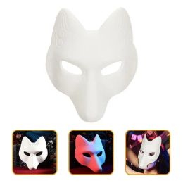 Masks Mask Masks Fox Masquerade Halloween Costume Cosplay Blank Cat Diy White Animal Eye Wolf Therian Party Face Half Paper Japanese