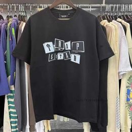 Men's T-Shirts 2024 Summer Cotton T-shirt High-quty Letter Printing Unisex Loose T-shirt Fashion Casual Womens Clothing T240506