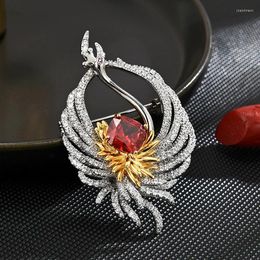 Brooches Noble Luxury Phoenix Brooch Superior Sense Sparkling Crystal Pin Coat Suit Decorative Accessories