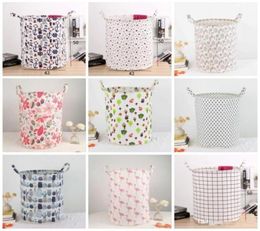 Dirty Clothes Storage Baskets Wear Resistant Foldable INS Bags Round Cotton Linen Comfort Breathable Washing Hamper 12 5kk ff1890798