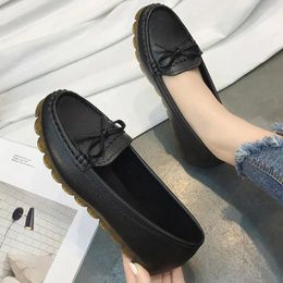 Casual Shoes Spring Summer Bowtie Soft Sole Shallow Loafers Female Flats Office Lady Comfort Shoe 2024 Women Flat