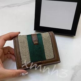 Designer Wallet Fashion Short Card Holder Card Bag Canvas Cowhide Material With Box Size 11 5 8 5 3cm 247f
