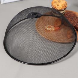 Dinnerware Sets 1Pc Plate Cover Dish Mesh Dining Table Round Style Anti Protector Net Kitchen Stainless Steel (Black)