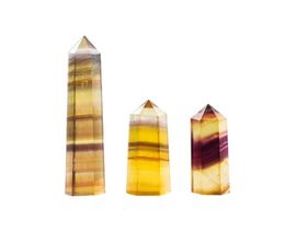 Natural yellow fluorite Energy Pillar rough stone crafts ornaments Ability Quartz Tower Mineral Healing wands Reiki Crystal Point3370277