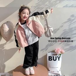 Jackets Spring Windbreaker Autumn Girls Fashion Thin Zipper Coats Big Kids Clothes Children Casual Baseball Outerwear 2-10 Y