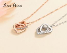 Chains JADE ANGEL Woman Moissanite Necklace Female S925 Sterling Silver Hearttoheart Rose Gold Platinum Clavicle Chain Gift4527158