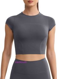 Designer Lul Yoga-Outfit Sport Bras Frauen High Support Enerbloom Damen Sport Navel Top Kurzarm