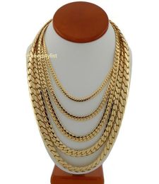 Mens Miami Cuban link Chain Necklace 14K Gold GP 24inch 10mm3950506