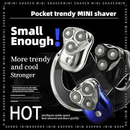 Razors Blades Mens portable mini electric shaver Ipx7 waterproof C-type fast charging wet dry dual high-speed rotating beard trimming tool Q240508