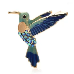 Brooches Wuli&baby Flying Hummingbird For Women Unisex 2-color Enamel Lovely Fast Bird Animal Party Office Brooch Pins Gifts