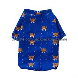 Designer Dog Clothes Brand T-Shirt With Classic Letters Pattern Little Bear Pet Shirts Cool Puppy Vests Soft Breathable Acrylic Swe Dh5Uz