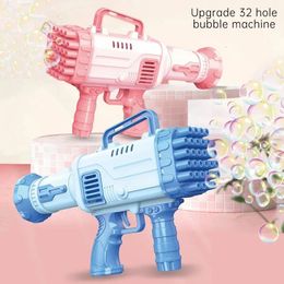 32 Holes Bubble Machine Gun Toys for Kids Rocket Soap Guns Automatic Children Gift Not Include AA Battery 240509