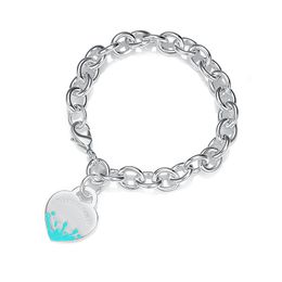 S925 Silver Love Heart Bracelet Classic Luxury Brand Four Hearts teachers Bangle Designer Chain Diamond Bracelet Wedding Jewelry for Women Birthday Gift