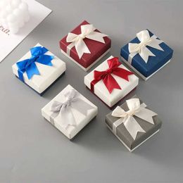 Jewellery Boxes Bowknot Ribbon Jewellery Box for Earrings Necklace Ring Storage Wedding Gift Box High-end Paper Jewellery Packaging Box Wholesale