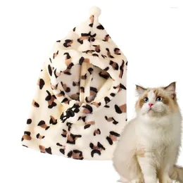 Dog Apparel Cat Ear Cover Leopard Head Wrap For Dogs Cute Drawstring Pet Snood Thermal Warmer Hat Chinchilla