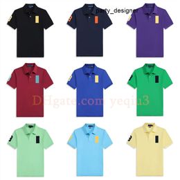 Men Polos Big Horse Embroidered Patterns Casual Lapel t Shirts Handsome Fashion Polo Shirt Multi Color Solid Classic Chemise Designer Brand ggitys S2Y1